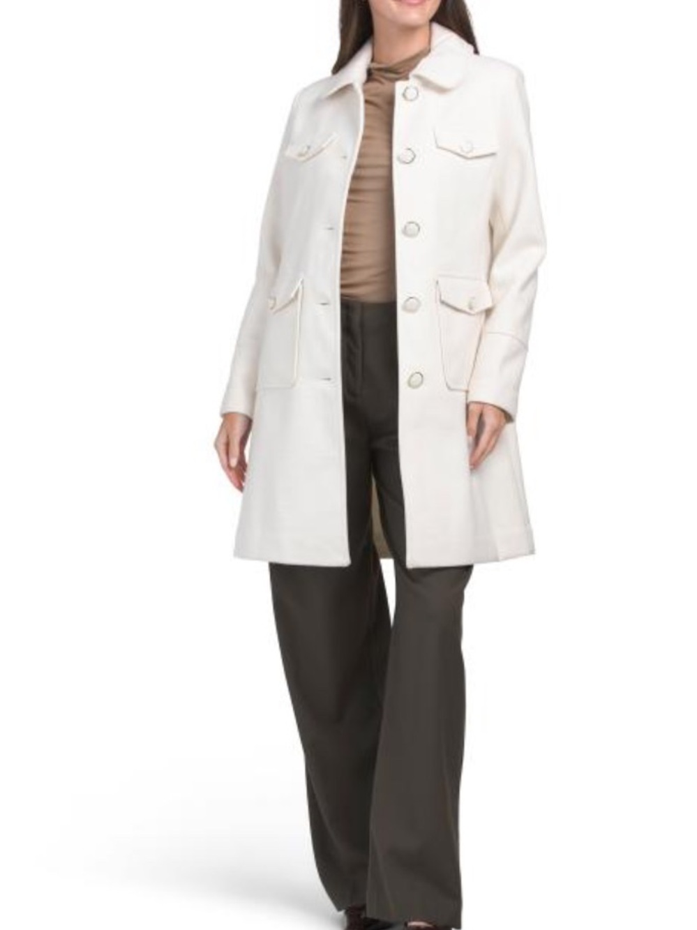 CECE single breasted patch pocket coat